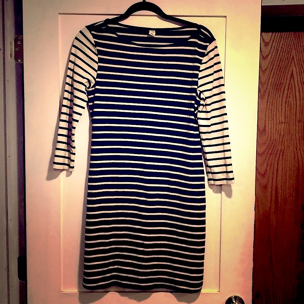 🏆HOST PICK 🏆Nautical navy and white striped cotton dress